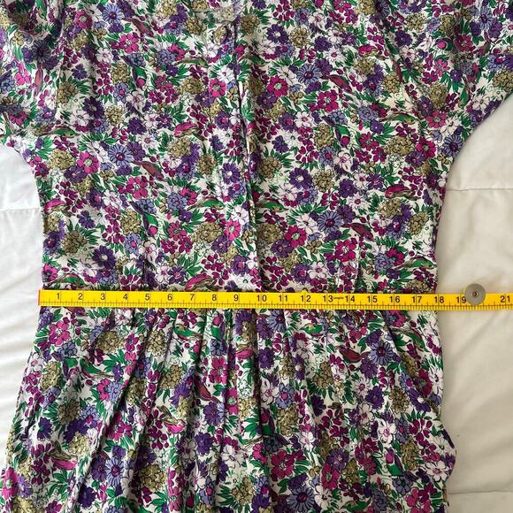 Evita Women's Vintage Retro 80s 90s Floral Button Up Dress Multicolor Size 13 - Picture 8 of 8